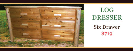 log furniture six drawer dresser