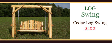 log furniture custom built log cedar swing